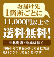 11,000円以上お買い上げで送料無料!